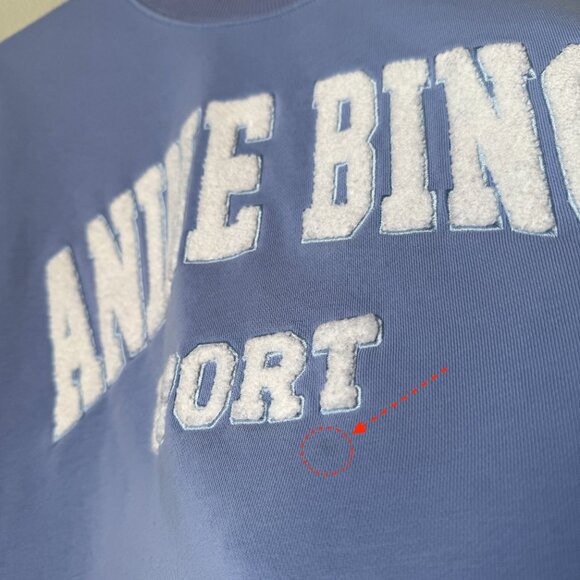 Anine Bing Tyler Sweatshirt Light Blue/White - Picture 7 of 17